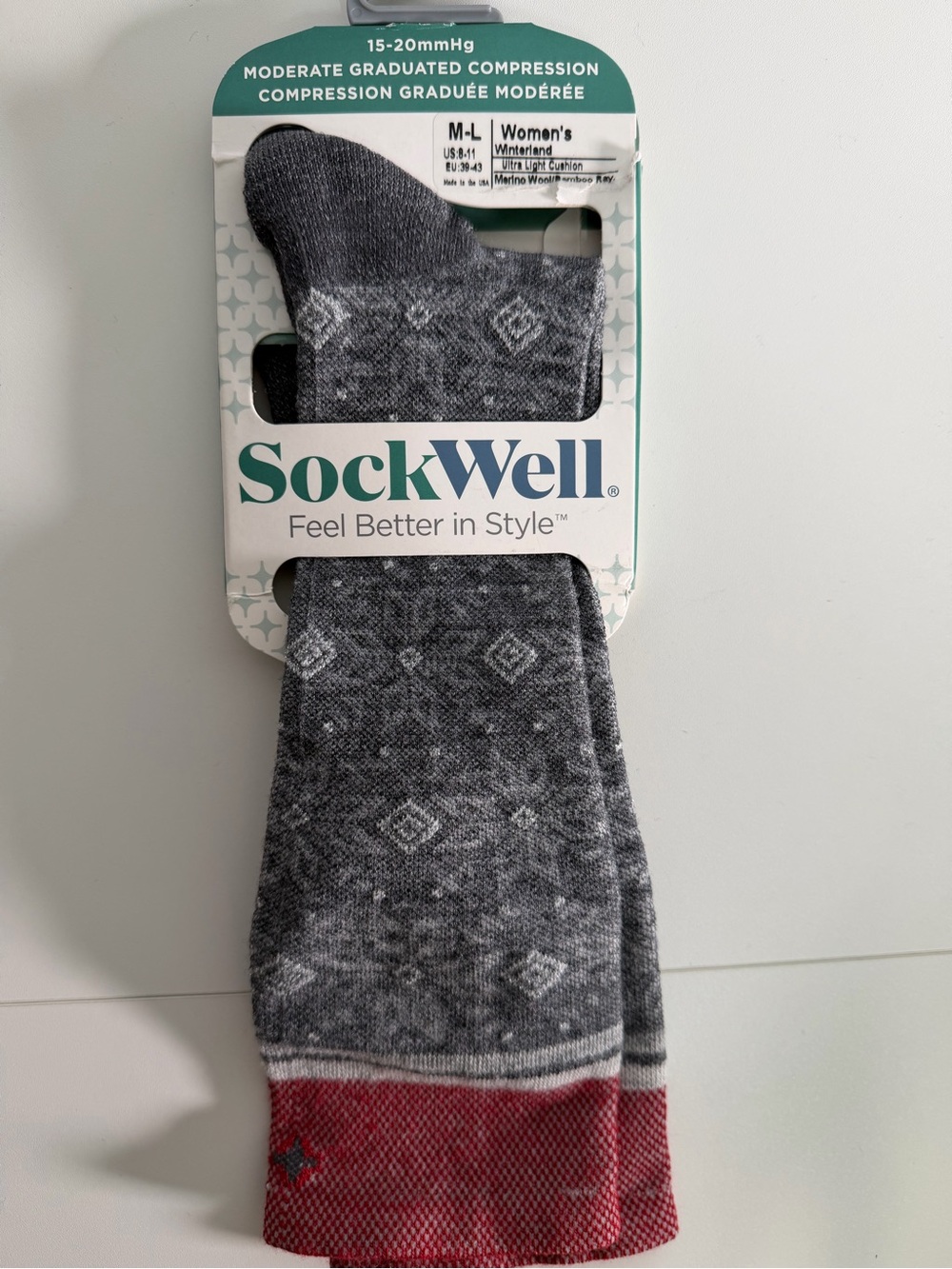 NEW Sockwell 15-20 mmHg Compression Socks Women M/L Wonderland Pattern